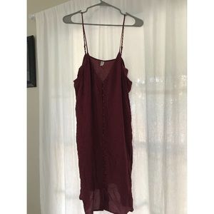 Burgundy mini flow dress